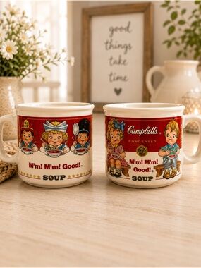 Vintage 1998 Campbell’s Soup Kids Mugs Set of 2 Westwood 14 oz